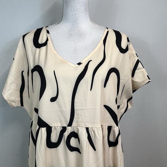 Emery Rose Dress size Extra Large Ivory Black Swirls Long Maxi Wedding Church - Picture 4 of 11